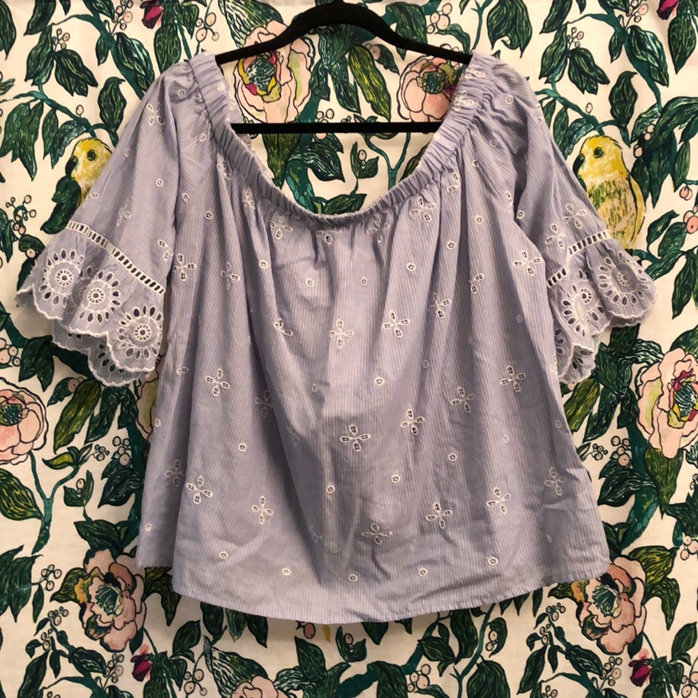 NWT Violeta Lace Floral Off The Shoulder Top